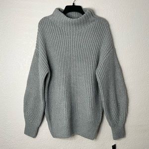 ALFANI Gray Silver Casual Mock neck Pullover Knit Sweater Large